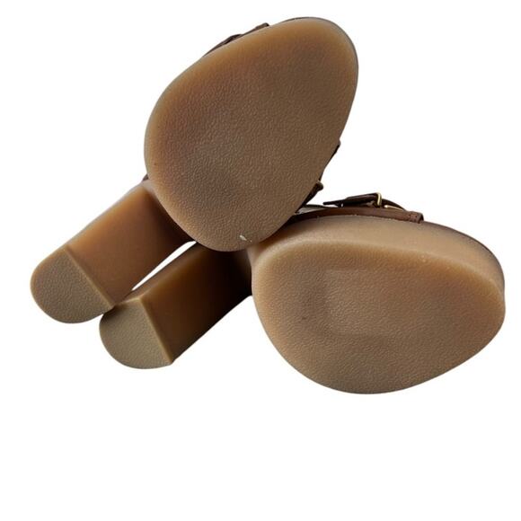 NWOT Veronica Beard Garrick Dual Buckle Platform Hazelwood Brown Sandals – Sz 10 - Picture 6 of 13